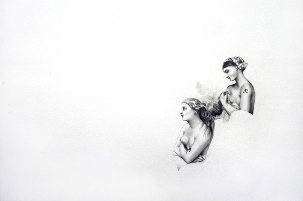 Tatouages, Ingres #3, 2006. Mine de plomb, 50 x 65 cm.