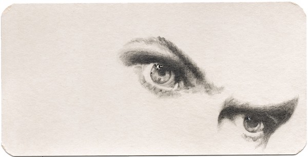 REGARD-bowie #11, 2012. Mine de plomb, paillettes, 10,5 x 20,5 cm.