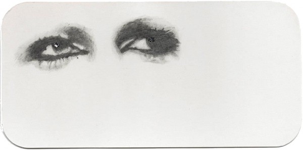 REGARD-bowie #12, 2012. Mine de plomb, paillettes, 9,5 x 19,5 cm.