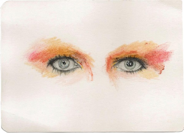 REGARD-bowie #13, 2012. Mine de plomb, paillettes, 20,5 x 15 cm.