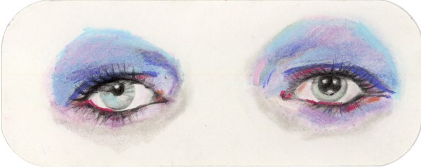 REGARD-bowie #2, 2012. Mine de plomb, pastel, 8,5 x 21 cm.